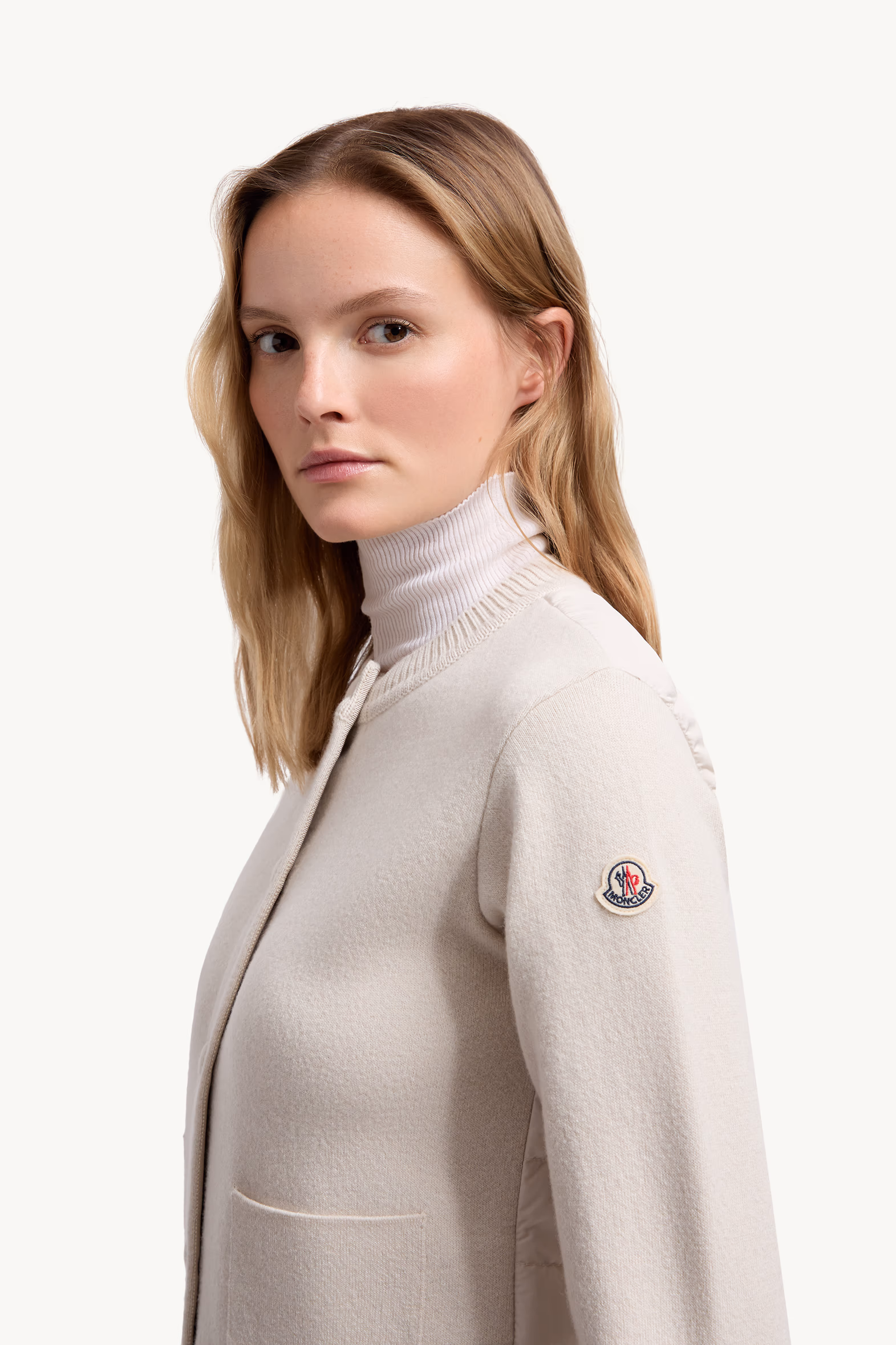 Padded Wool Cardigan Women White Moncler 4